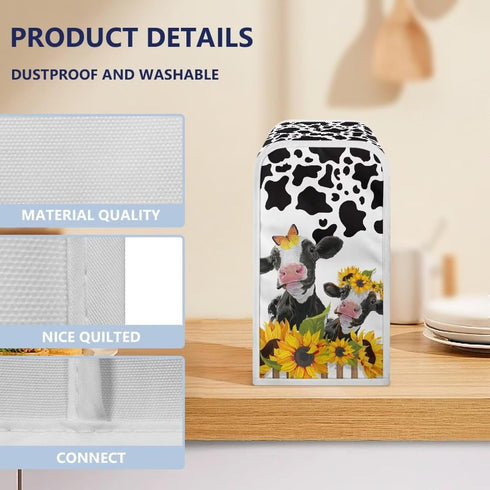 Cow Sunflower Print Can Openers Dust Cover Washable Electric Can Opener Covers Small Appliance Cover for Kitchen Home Decor Accessories...