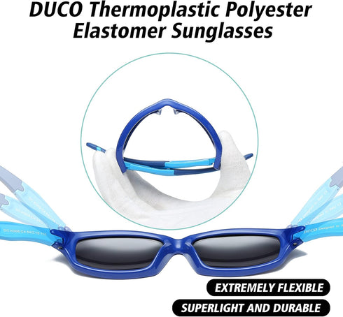 DUCO Kids Sunglasses Boys Girls Sports Polarized Sunglasses Youth Baseball Sunglasses for Kids UV Protection Age 6-10 K006...