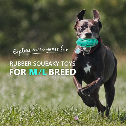 Squeaky Dog Toys for Aggressive Chewers: Rubber Interactive Puppy Ball with Squeaker,Almost Indestructible Tough Durable Pet Chew Toys for Medium ...