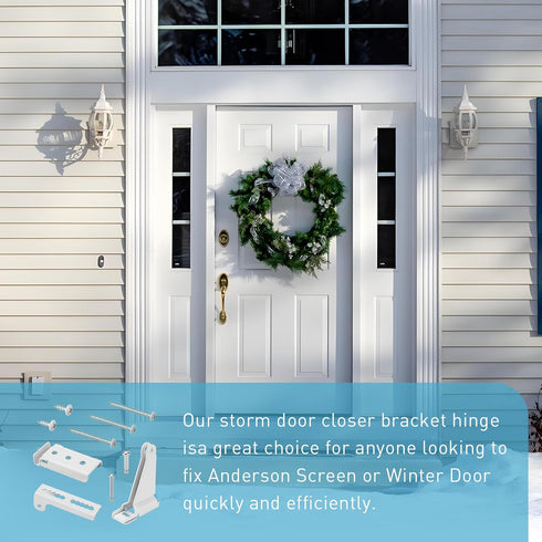 Storm Door Closer Bracket Compatible with Andersen/Emco/Larson/40201/Pella Door Repair Kit Screen Door Closer Replacement Part, Include Door Frame...
