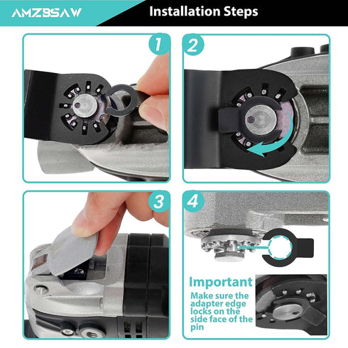 12PCS Cr-V-Steel Oscillating Multitool Blades, Quick Release Multi Tool Blades Kits for Wood Plastic, Strong Sawtooth Oscillating Tool Blade Fit D...