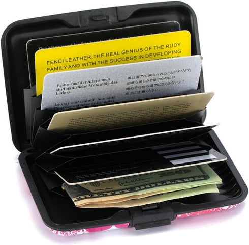 ELFISH Mini RFID Aluminum Wallet Credit Cards Holder Business Card Case Metal ID Case for Men Women (Heart)...