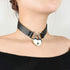 Goth Choker Necklaces for Women, Black Choker and Heart Padlock Day Collar with Key, Black PU Leather Choker Collar for Women...