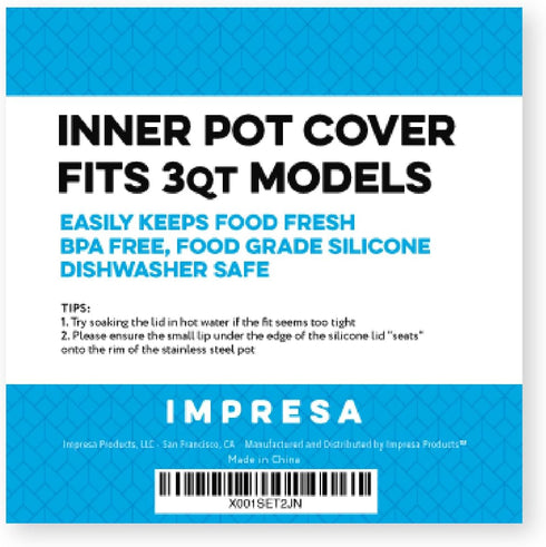 IMPRESA 3 Quart Silicone Lid - Instant Pot -Compatible - Insta Pot Pressure Cooker Lid for All Mini 3 Qt Models...