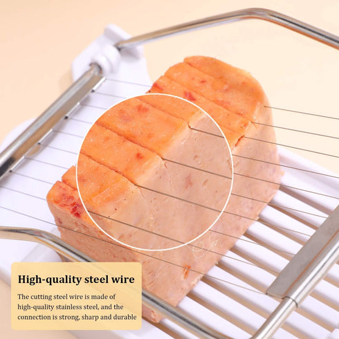 NVTED Slicer, Luncheon Meat Slicer Boiled Egg Fruit Soft Cheese Butter Slicers Cutter, Stainless Steel Wires, Cuts 10 Slices (White)...