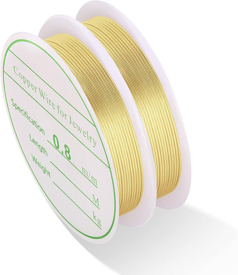 MIKIMIQI 2 Pack Jewelry Wire Craft Wire 20 Gauge Tarnish Resistant Jewelry Beading Wire Copper Beading Wire for Jewelry Making Supplies and Crafti...