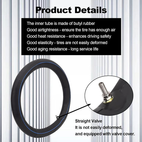 2.25/2.50-16" Off-road Motorcycle Inner Tubes with TR4 Valve Stem 70/90-16 Motorcycle Tire Replacement Inner Tubes for Dirt Bikes Pit Bikes Off-ro...