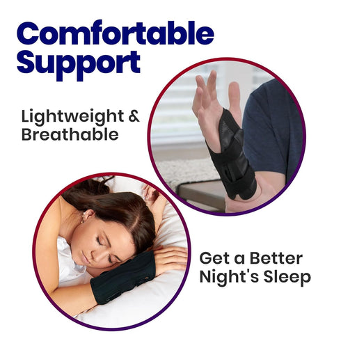 Carpal Tunnel Wrist Brace Night Support - Wrist Splint Arm Stabilizer & Hand Brace for Carpal Tunnel Syndrome Pain Relief Compression Sleeve for F...
