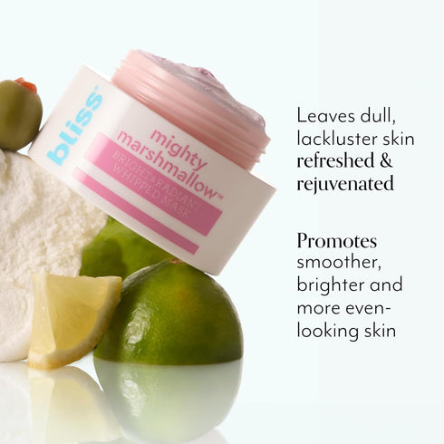 Bliss Mighty Marshmallow Bright & Radiant Whipped Mask - Brightening & Hydrating Face Mask - 1.7 Oz - Luminious Skin - Clean - Vegan & Cruelty-Fre...