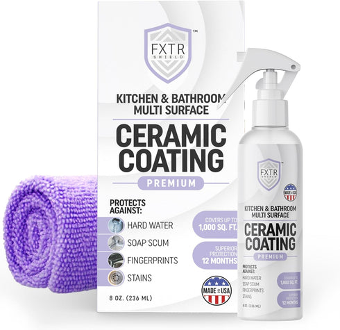 Fixture Shield - Multi Surface Ceramic Coating Spray for Stainless Steel Appliances - Long-Lasting Ceramic Coating Spray for Kitchen and Bath - So...