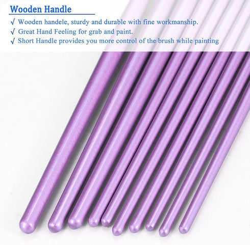 BOSOBO Paint Brushes Set, 2 Pack 20 Pcs Round Pointed Tip Paintbrushes Nylon Hair Artist Acrylic Paint Brushes for Acrylic Oil Watercolor, Face Na...