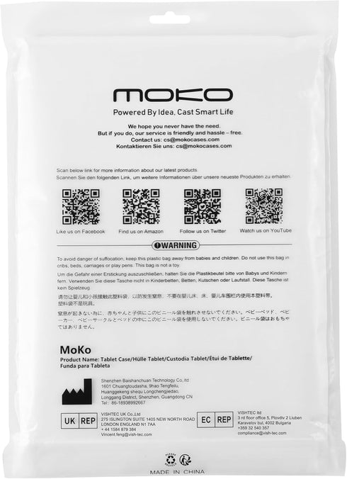 Moko Case for iPad 10.2 iPad 9th Generation 2021/ iPad 8th Generation 2020/ iPad 7th Generation 2019, Slim Stand Hard Back Shell Smart Cover Case ...