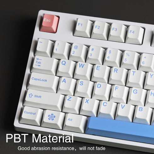 PBT Keycaps Cherry Profile White Keycaps for Mechanical Keyboards Gateron Cherry Mx Swithes 60/65/75 Percent Gaming Keyboard 153 Key Dye Sub MX St...