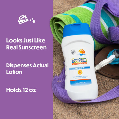 Hidden Sunscreen Flask By Smuggle Mug | Dispenses Sunblock | Disguised Container for Liquor | Secret Bottle to Hide Booze | Cruise Travel Containe...