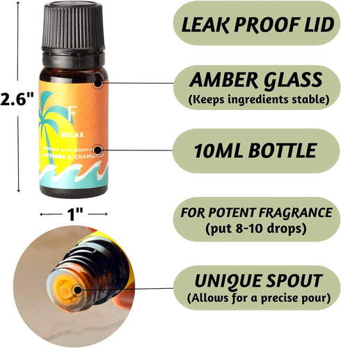 Folkulture Essential Oils for Diffuser Oil, Essential Oils Set of 6 Fragrance Oil, Diffuser Oils Scents for Home, Oil Diffuser Essential Oils, Fra...