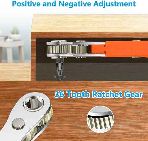 Mini Ratchet Wrench,Right Angle Phillips Magnetic Screwdriver for Tight Spaces with 1/4" Drive High Torque Offset Reversible Mini Ratchet Offset S...
