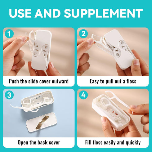 Dental Floss Portable Case Dental Floss Dispenser Automatic Dental Floss Picks Cases for Teeth Cleaning,Specialized Floss (Black+Green)...