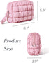 Quilted Makeup Bag Cosmetic Bag, Travel Toiletry Bag for Women, Cute Makeup Bag Organizer Baby Pink Makeup Pouch (M, Pink)...