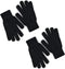 2 Pairs Winter Magic Gloves Stretchy Warm Black Knit Gloves for Men or Women (One Size Fits All)...