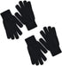 2 Pairs Winter Magic Gloves Stretchy Warm Black Knit Gloves for Men or Women (One Size Fits All)...