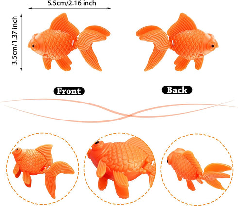 Sumind 30 Pieces Fake Goldfish Plastic Floating Artificial Aquarium Fish Realistic Moving Orange Goldfish Fish Ornament Decorations for Aquarium F...