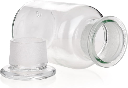 2 Packs 250ml Glass Reagent Bottle,Lab Wide Mouth Reagent Bottle, Glass Bottle With Glass Ground Stopper (Clear)...