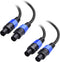 Cable Matters 2-Pack, Premium Braided 12AWG Speaker Cable 3 ft Compatible with Speakon NL4FC Port...