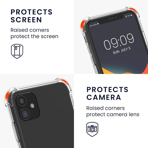 kwmobile Crossbody Case Compatible with Apple iPhone 11 Case - Clear TPU Phone Cover w/Lanyard Cord Strap - Transparent/Black...
