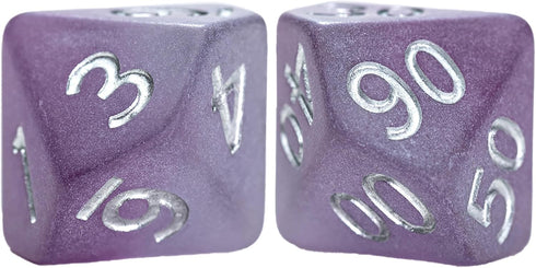 Gate Keeper Games and Dice: Sea Glass Dice: The Black Pearl - 7pc RPG Set, Violet Frosted Matte & Black Powder Resin, Dice for Role Playing Games...