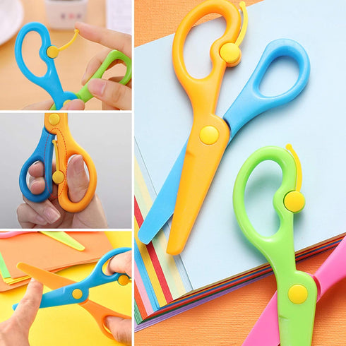Set of 7, Loop Scissors and Preschool Training Scissors, SourceTon Craft Scissors Set for Scrapbooking, Kids Design, DIY Photo and Art Projects...