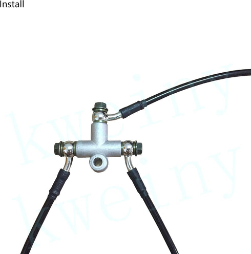 Motorcycle Hydraulic Brake Line Tee Hose Connector 3 Way Adapter with M10 Banjo Bolt(Circular Shape)...