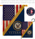 Home of Navy Burlap Garden Flag - Armed Forces USN Seabee United State American Military Veteran Retire Official - House Decoration Banner Small Y...