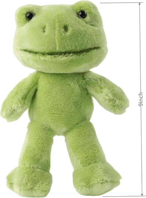 9-Inch Cute Frog Plush , Soft Stuffed Animal Plush Toy , Kawaii Doll , Green Plushie with Cloths Toy Gift for Kids Children (Baby Jumpsuit)...