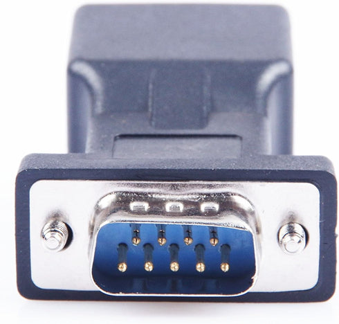 DB9 RS232 COM Male Port to RJ45 Female Connector Card DB9 Serial Port Extender to LAN CAT5 CAT6 RJ45 Network Ethernet Cable Adapter...