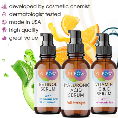 Retinol Serum for Face - Vitamin C Face Serum with Hyaluronic Acid Serum for Face, Vitamin C Serum for Face, Retinol for Face, Glow Face Serum for...