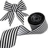 Ribbon for Crafts Wired - Black and white striped polyester Wired Ribbon, 10 Yards 2.5 Inch Wired Ribbon, Christmas Ribbon Wired, Craft Ribbon for...