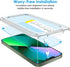 JETech One Touch Install Screen Protector for iPhone 13/13 Pro 6.1-Inch, Full Coverage Tempered Glass Film, Auto Alignment Tool Kit, HD Clear, 2-P...