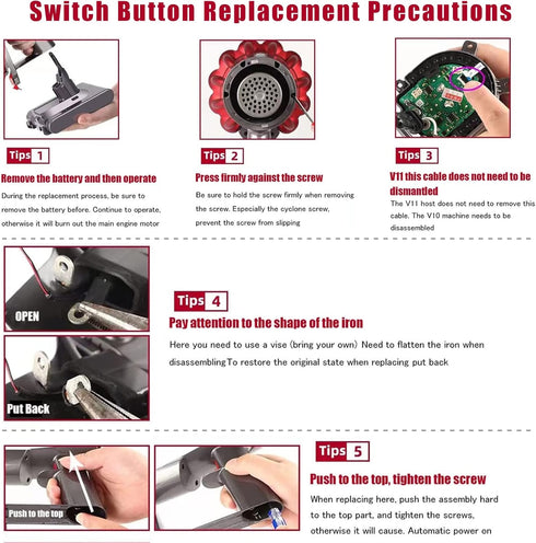 Reinforced Trigger Power Switch Button for Dyson V11 V10 Vacuum Cleaner Tools Supply Upgraded Durable Power Button...