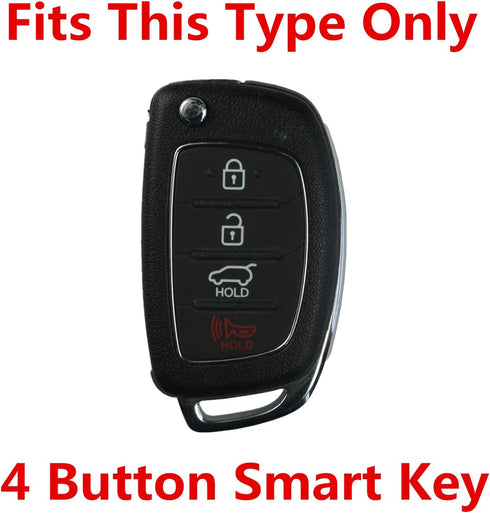 Key Fob Cover for Sonata Ioniq: 4 Buttons Key Case Fob Fit for Hyundai Santa Fe Tuscon I40 Elantra AD ADA Sonata Ioniq EV HEV PHEV Hybrid 2011 to ...