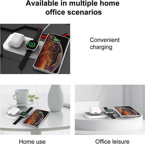 3-in-1 Magnetic Wireless Charger, Fast Charging, Wireless Charger for iPhone Devices, 3-in-1 Wireless Charger Holder for Apple Watch, AirPods pro/...
