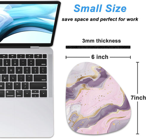 Rimilak Small Mouse Pad 6 x 7 Inch, Irregular Mini Mouse Pad with Non-Slip Rubber Base, Waterproof Compact Mouse Mat for Laptop Computer Wireless ...