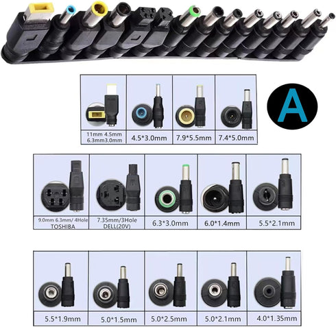 Laptop DC Power Adapter Kits 41 PCS Universal 5.5 mm x 2.1 mm DC AC Power Adapter Tips Connector for Thinkpad Power Supply Plug Jack Sets...