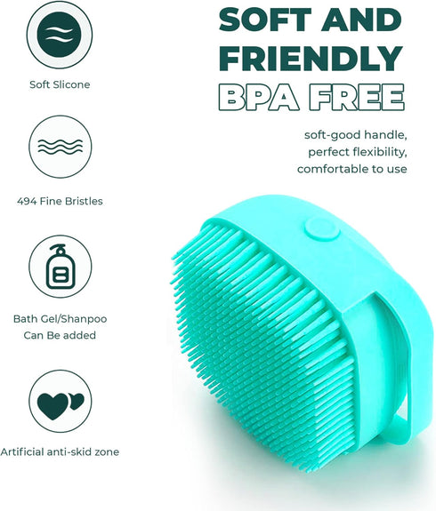 Dog Cat Bath Brush Pet Bath Brush Soft Shampoo Dispenser Pet Grooming Bath Massage Dispenser Soft Silicone Brush Dog Cat Grooming Cleaning Soft Sc...