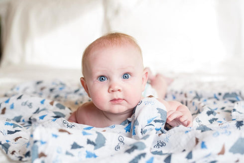 lulujo Baby 100% Cotton Muslin Swaddle Blanket, 47 x 47-Inches, Mountain Top...