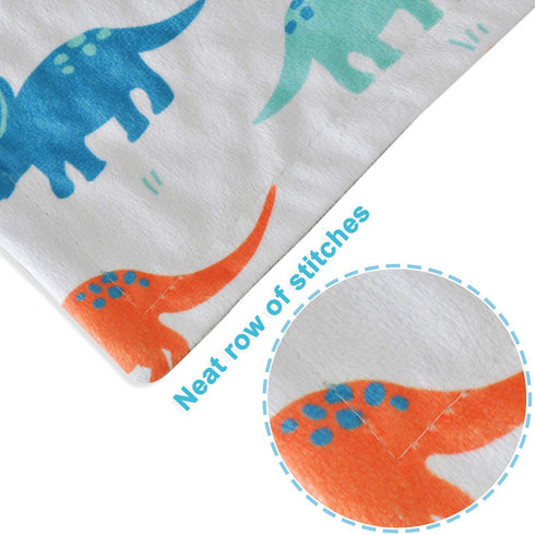 HOMRITAR Baby Blanket for Kids Super Soft Minky Blanket with Dotted Backing, Dinosaurs Multicolor Printed for Toddlers Nursery 30 x 40 inch (75 x ...