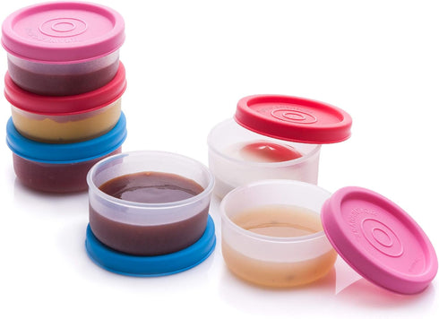 SIGNORA WARE Condiment Containers with Lids- 6 pk. 1.3 oz.Salad Dressing to go Small Food Storage Containers- Sauce Cups Leak proof Reusable Plast...