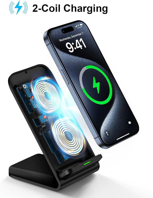 Samsung Wireless Charger Fast Charging Stand Wireless Android Desk Phone Charger Stand for Samsung Galaxy S24 Ultra S24+ S24 S23 FE S22 S21 S20 S1...
