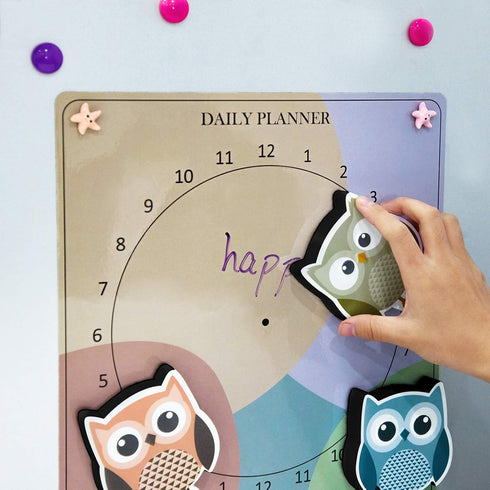 4 Pieces Cute Owl Erasers Magnetic Owl Whiteboard Eraser Animal Shaped Dry Erase Chalkboard Erasers with Felt for Classroom Office Home (Random Co...