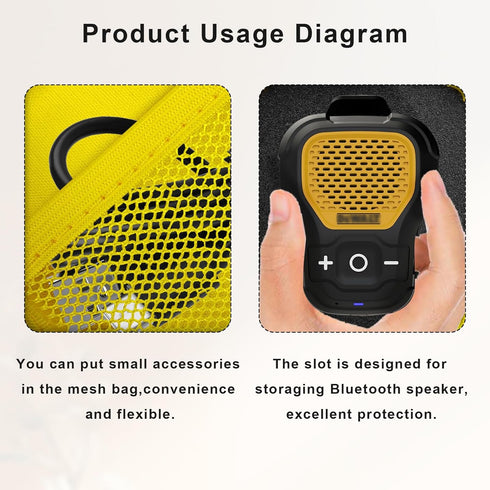 Hard Case Compatible with DEWALT Wearable Bluetooth Speaker, Magnetic Clip-On Wireless Portable Mini Speaker Protective Storage Holder Bag with Me...