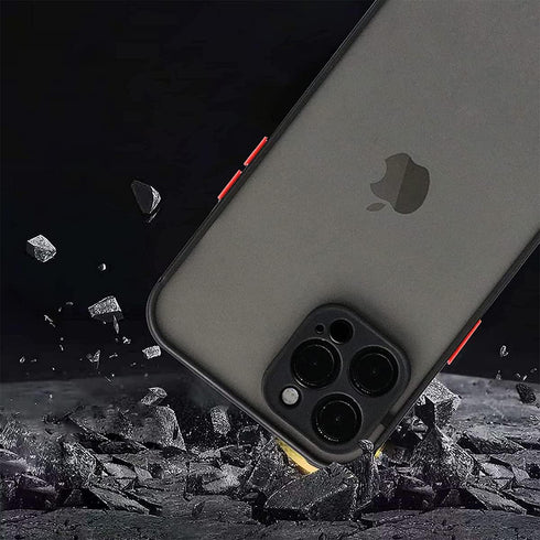 Shockproof Compatible for iPhone 12 Pro Max Case, Military Drop Protection Translucent Matte Hard Back, Frosted Mobile Case with Full Covered Came...